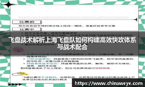 飞盘战术解析上海飞盘队如何构建高效快攻体系与战术配合