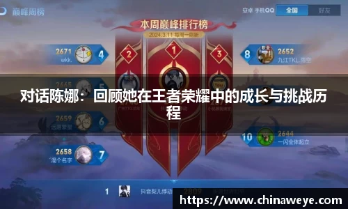 对话陈娜：回顾她在王者荣耀中的成长与挑战历程
